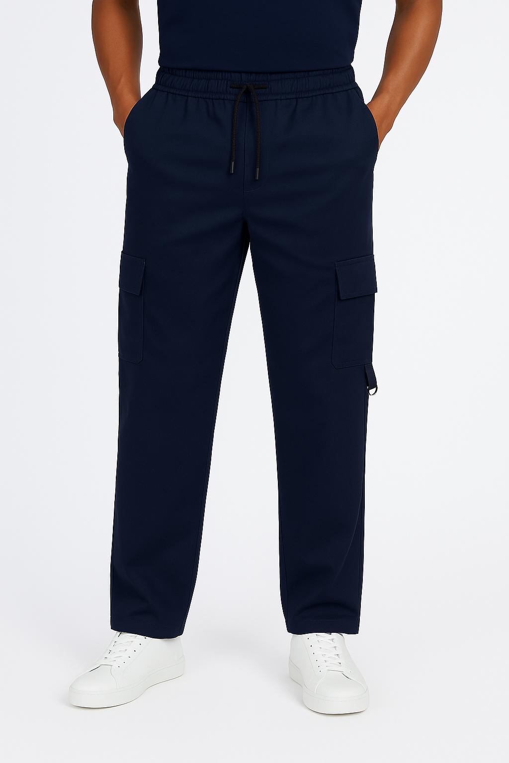 Navy Blue Straight fit cargo pants