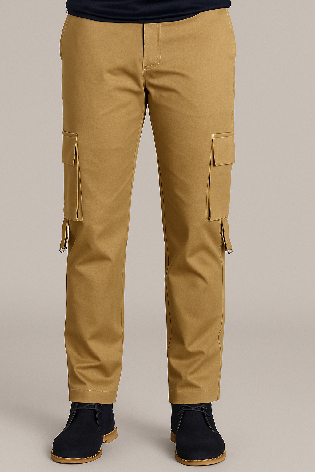 Khaki Straight fit cargo pants