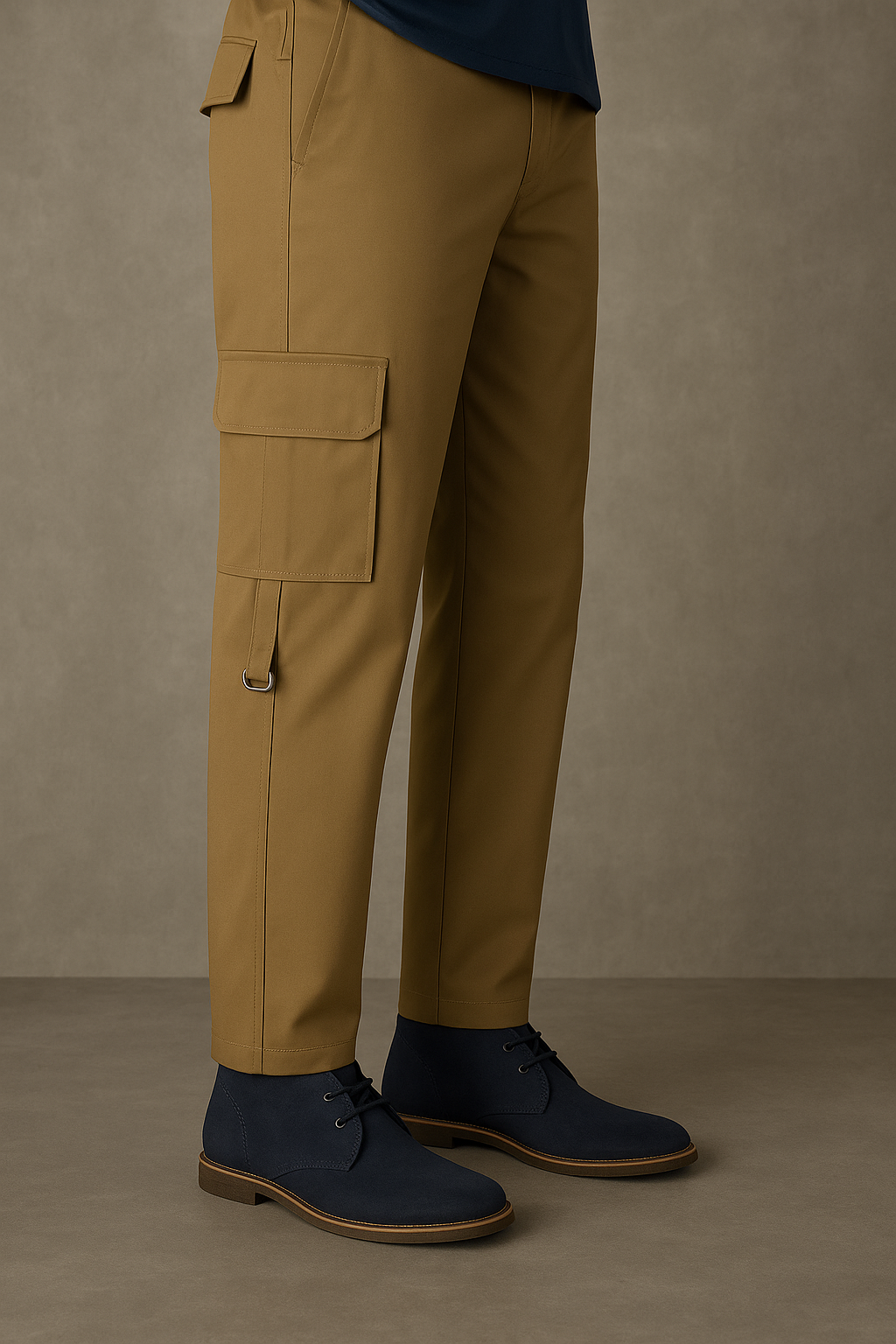 Khaki Straight fit cargo pants
