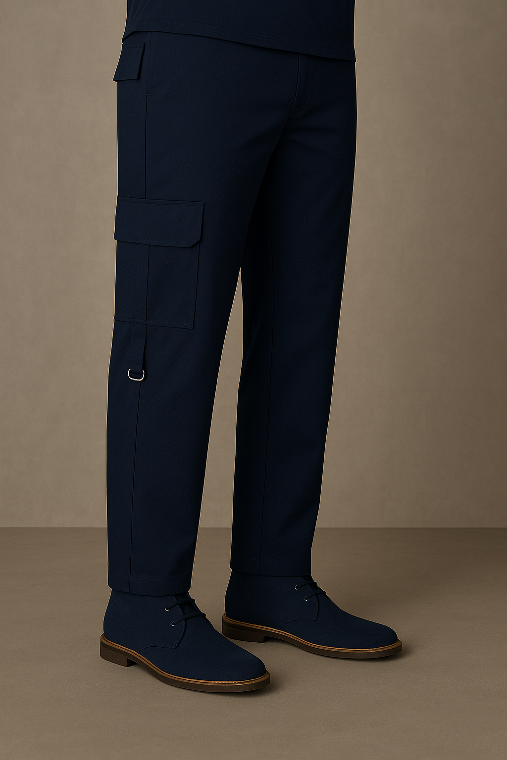 Navy Blue Straight fit cargo pants